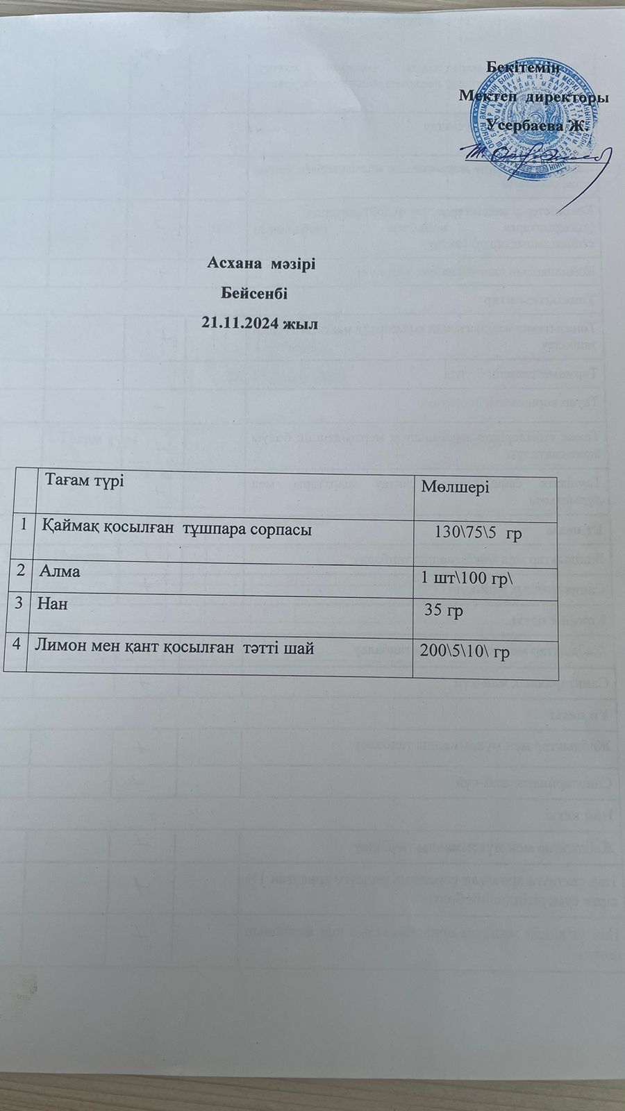Ас мәзірі